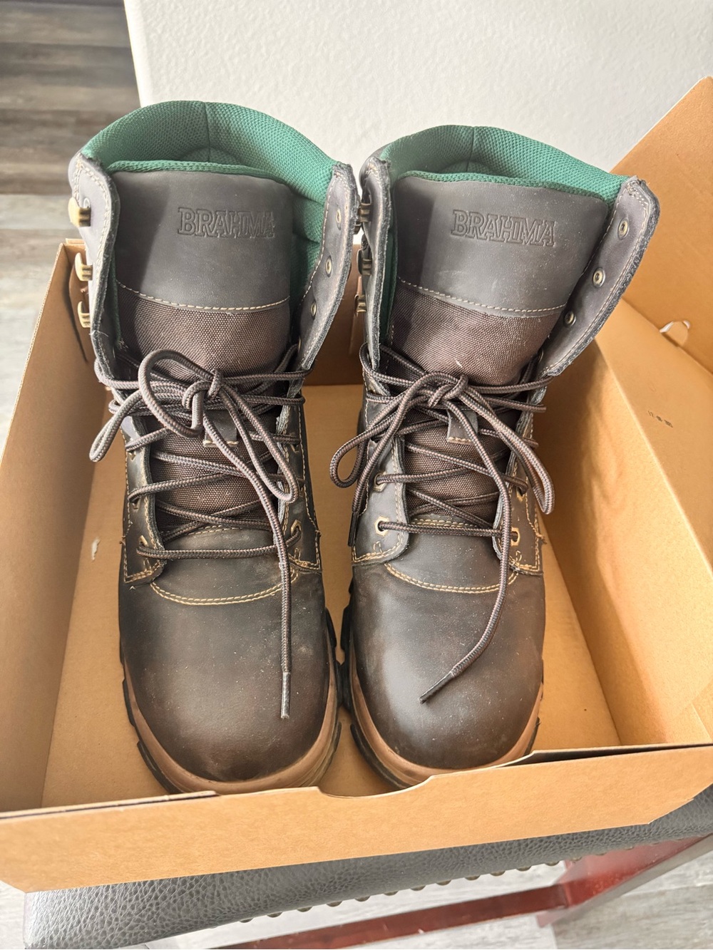Brahma Men's Brown Work Boots - Rugged Waterproof Construction size 9.5 men’s
